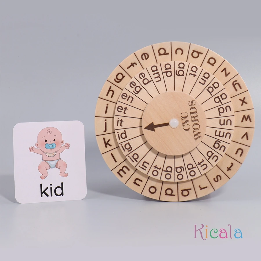 لعبة تعليمية خشبية للأطفال الدورية الأبجدية الإنجليزية بطاقات الكلمات التعلم المبكر التهجئة لعب للتعلم الكلمات الحروف
