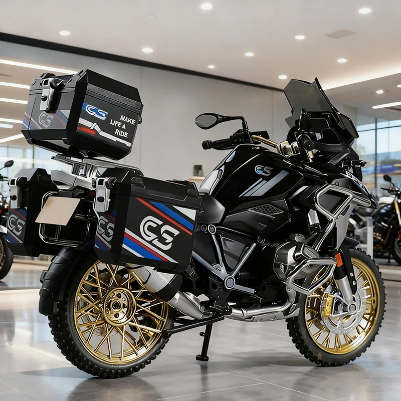

1:10 R1250GS Adventure из сплава, литая под давлением модель мотоцикла, коллекция автомобилей, звук и свет, внедорожный автоцикл, игрушечный автомобиль