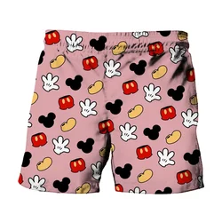 Miniso-Shorts de praia com estampa Anime masculino, Fofo Stitch, Mickey, Minnie, Verão, Harajuku, Casual, Moda, Shorts infantis, Marcas