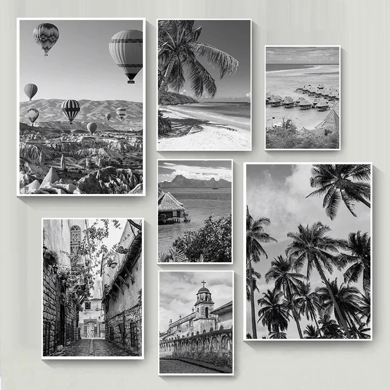 Black and White City Travel Landscape Posters Mount Kilimanjaro Turkey Louisiana Prints Canvas Painting Wall Pictures Home Decor
