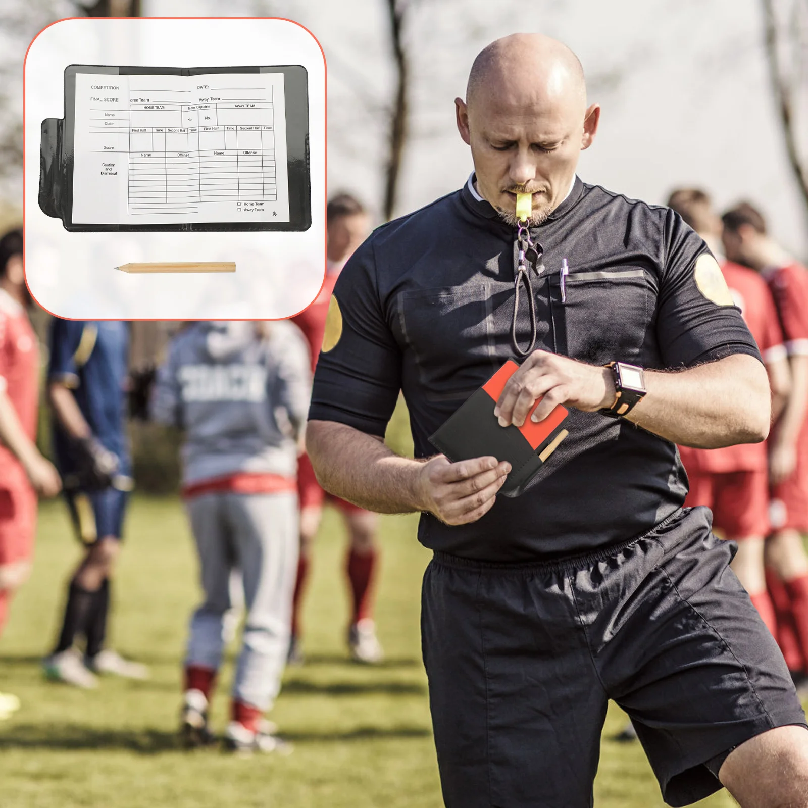 

Yellow Red Plastic Cards Soccer Referee Set Durable PVC Material Practical Use Sports Enthusiast Easy Bend Back Not