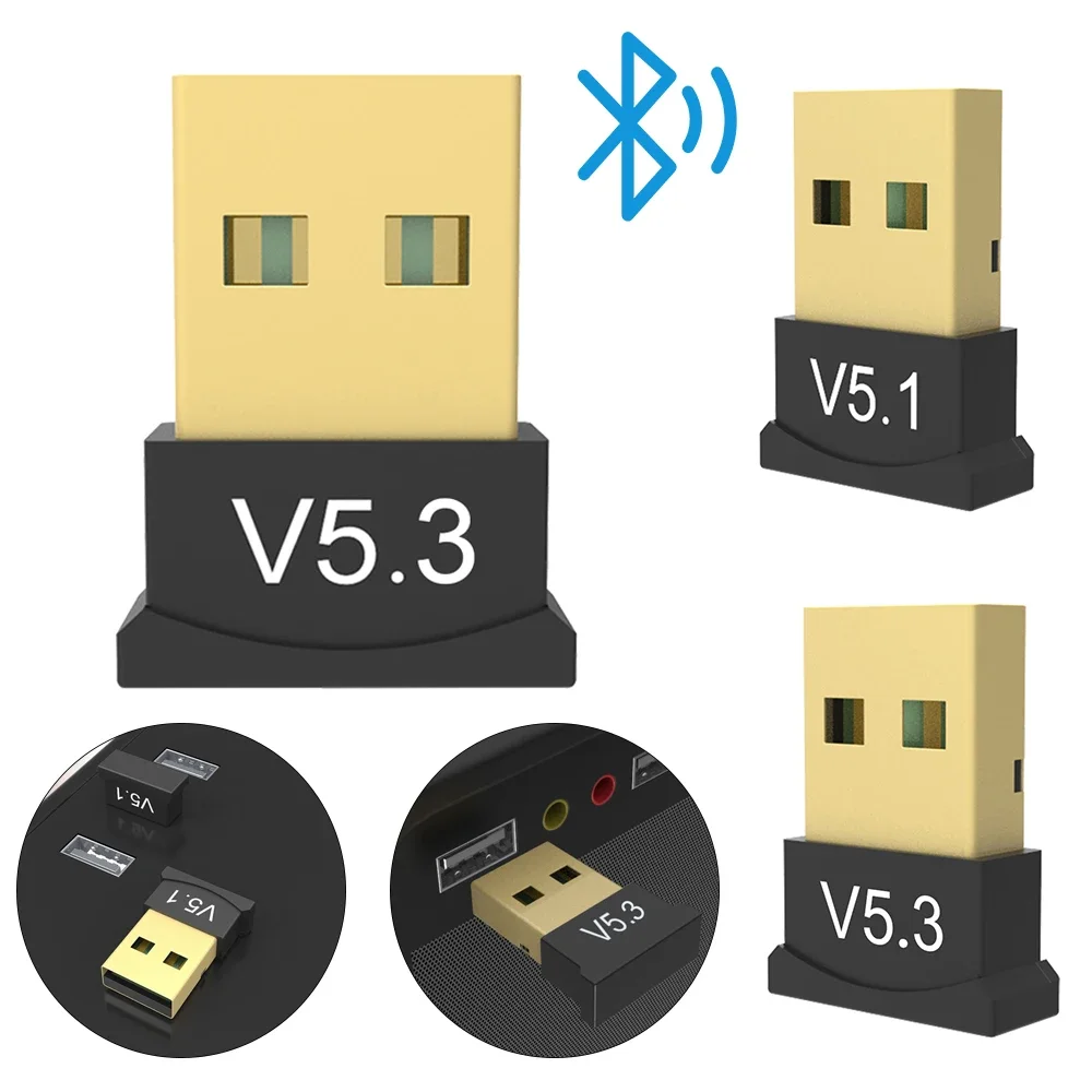 USB Wireless Bluetooth 5.3/5,1 Adapter BT Audio Sender Unterstützung Windows 11/10/8,1 Plug & Play