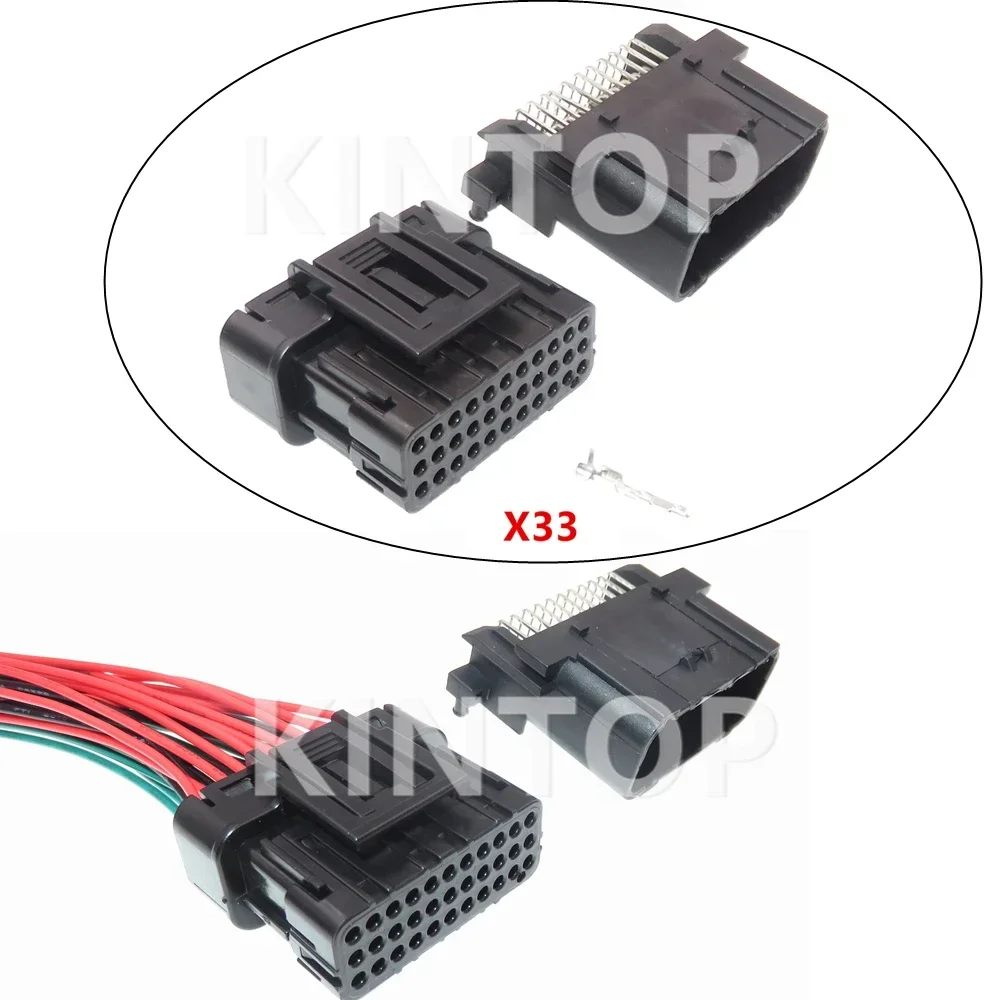 1 Set 33 Pins AC Assembly Low Power Unsealed Socket Car Male Female Cable PCB Plug 6188-4871 6189-7106 Automobile ECU Connector