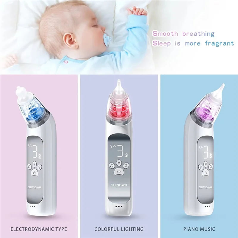 A19Q-Baby Electric Nasal Aspirator With Food Grade Silicone,3 Suction Modes, Gentle Nose Suction For Infants