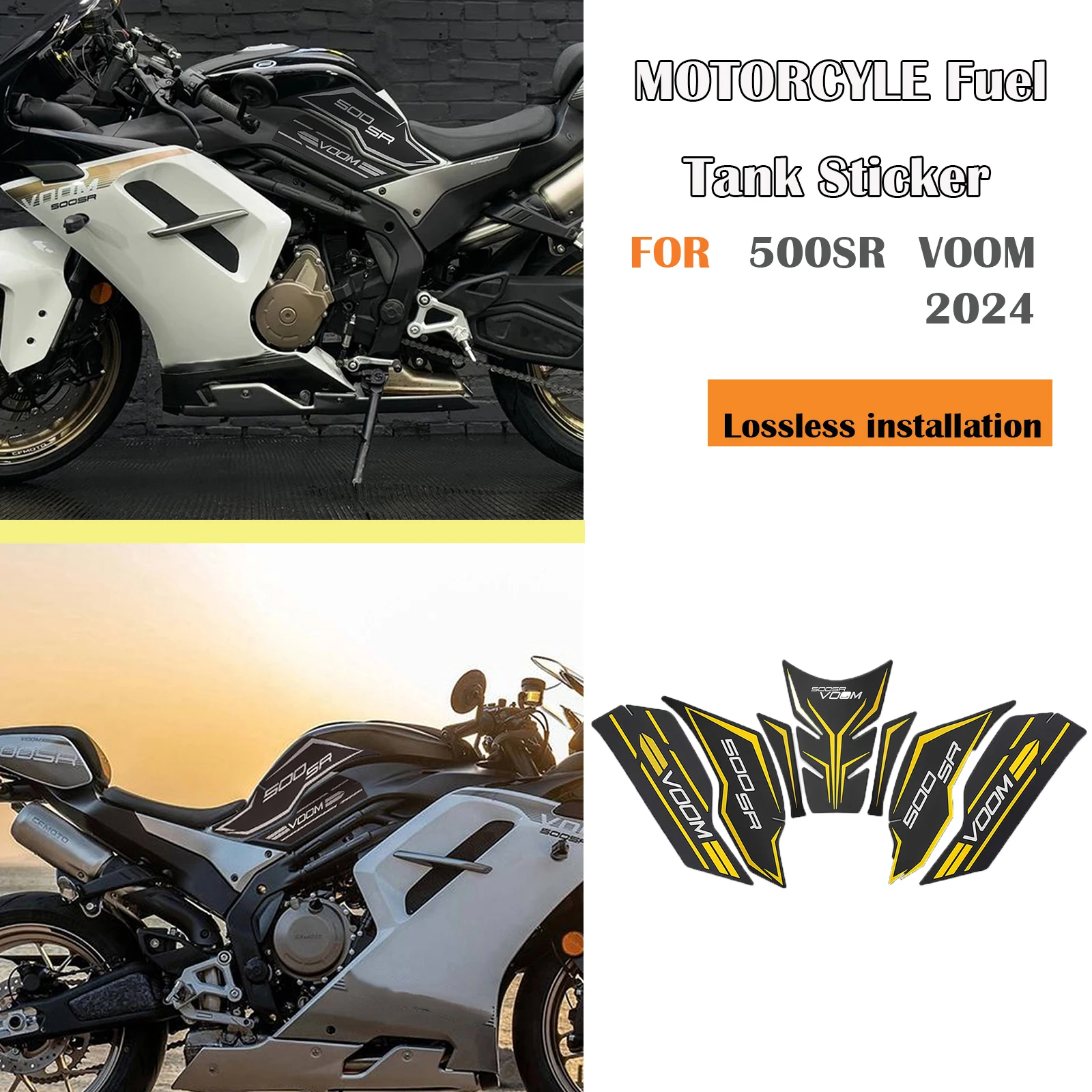 

Motorcycle fuel tank pad fuel tank traction pad anti-slip side fuel tank sticker new accessories For CFMOTO 500SR VOOM 2024