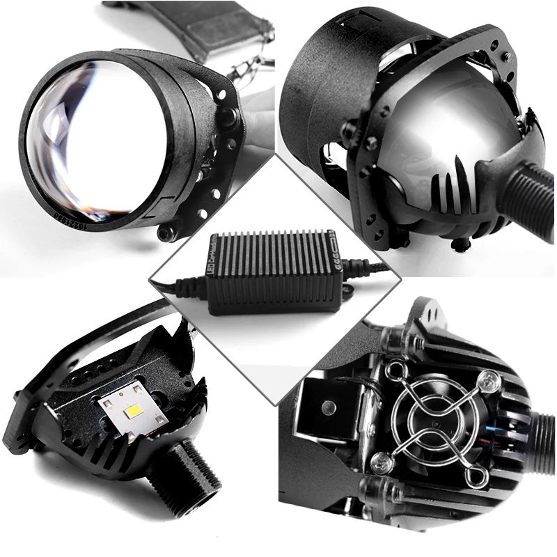 45W 5500K Universal Fit Easy Installation Bi-led Lens Motorcycle light Sanvi S8 Bi LED Projector  Headlight 2.5