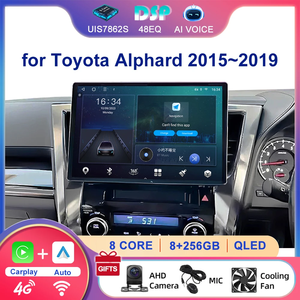 

13.1 Inch Android 8 Core 6+128Gb Carplay Android Auto GPS Navigation Car Touch Screen Radio Player for Toyota Alphard 2015~2019