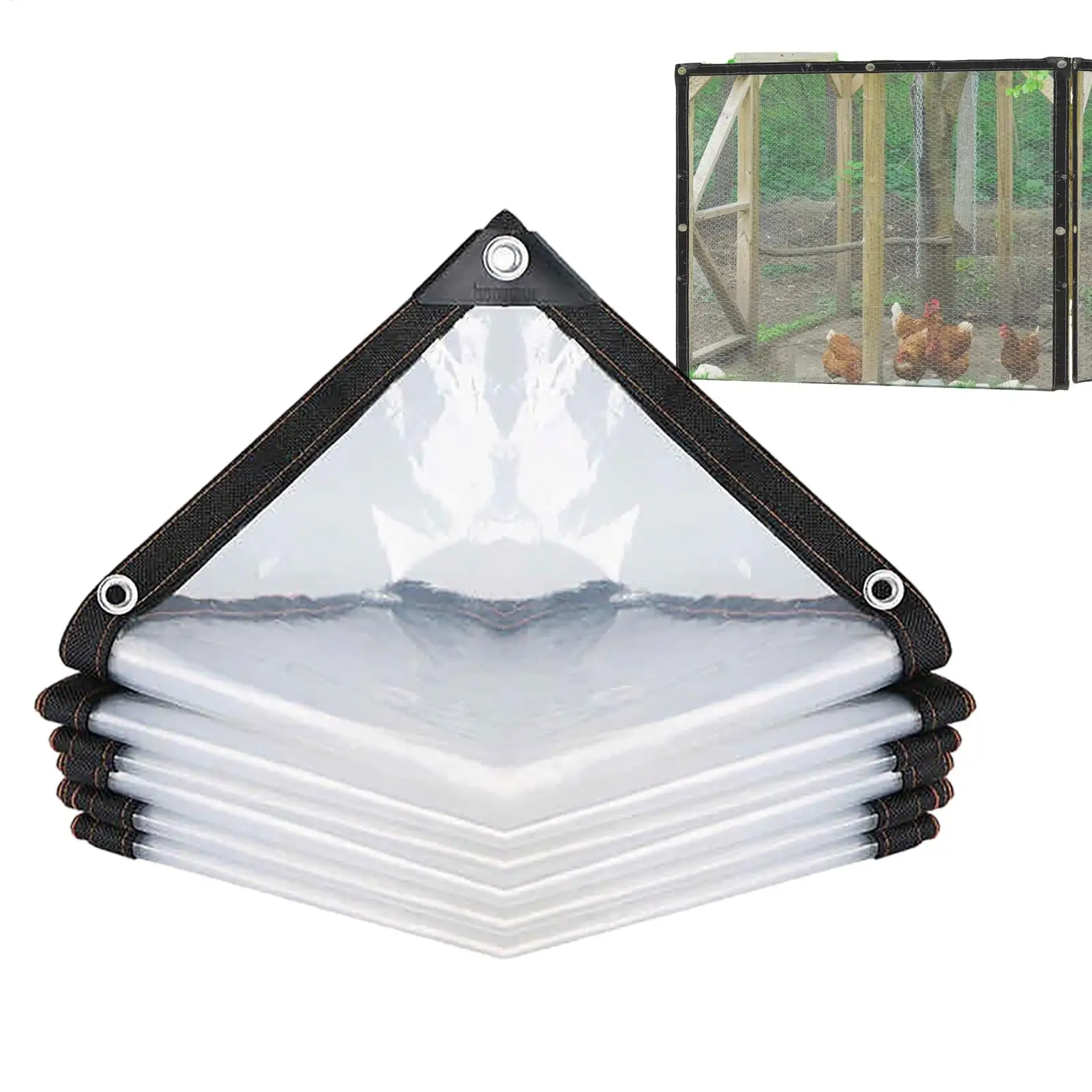 

Clear Waterproof pvc Tarp with Reinforced Grommets Versatile Protection for Gardens Patios and Outdoor Adventures
