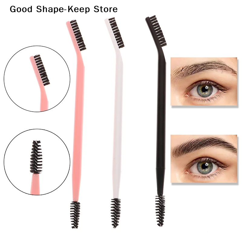 dailyDouble Headed Eyebrow Brush Eyelash Comb Eyebrow Eyelash Shaper Eye Brow Brush For Grooming Brows Reusable Makeup Tool