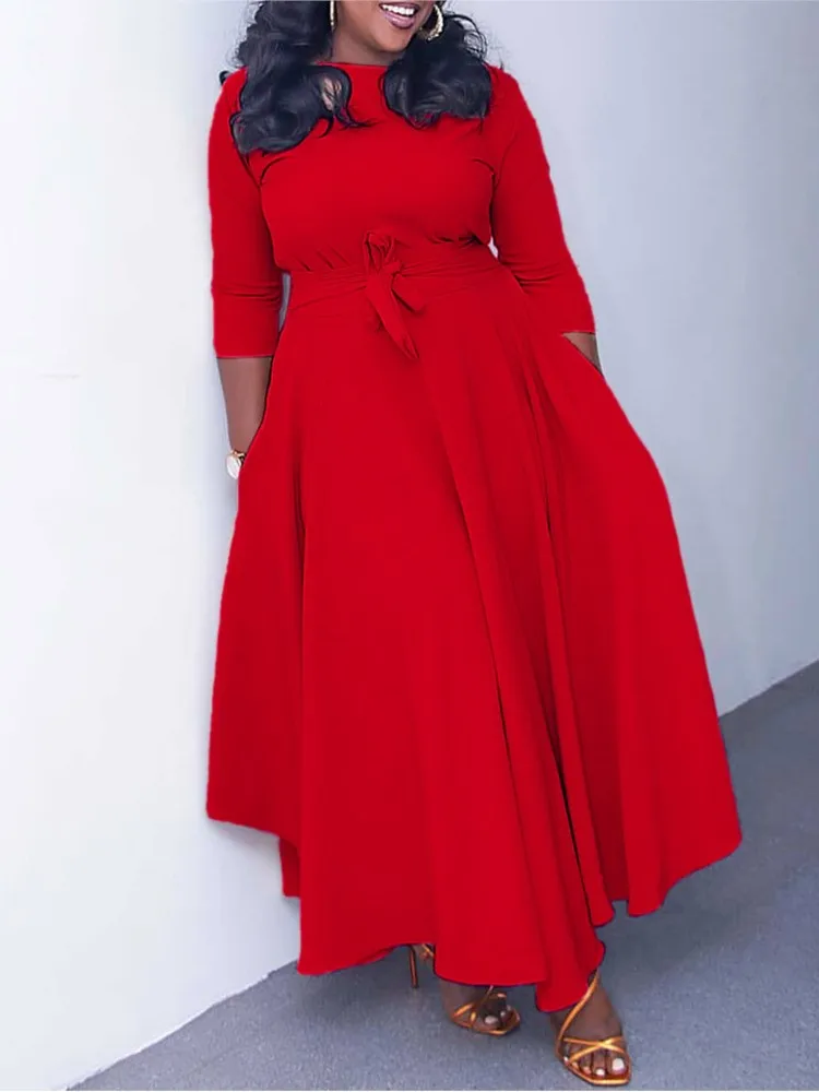 

Autumn Dress Casual Retro Solid Color Temperament Dress Women's Comfortable Long Sleeve V-neck Skirt 2025 New Commuting Clothing