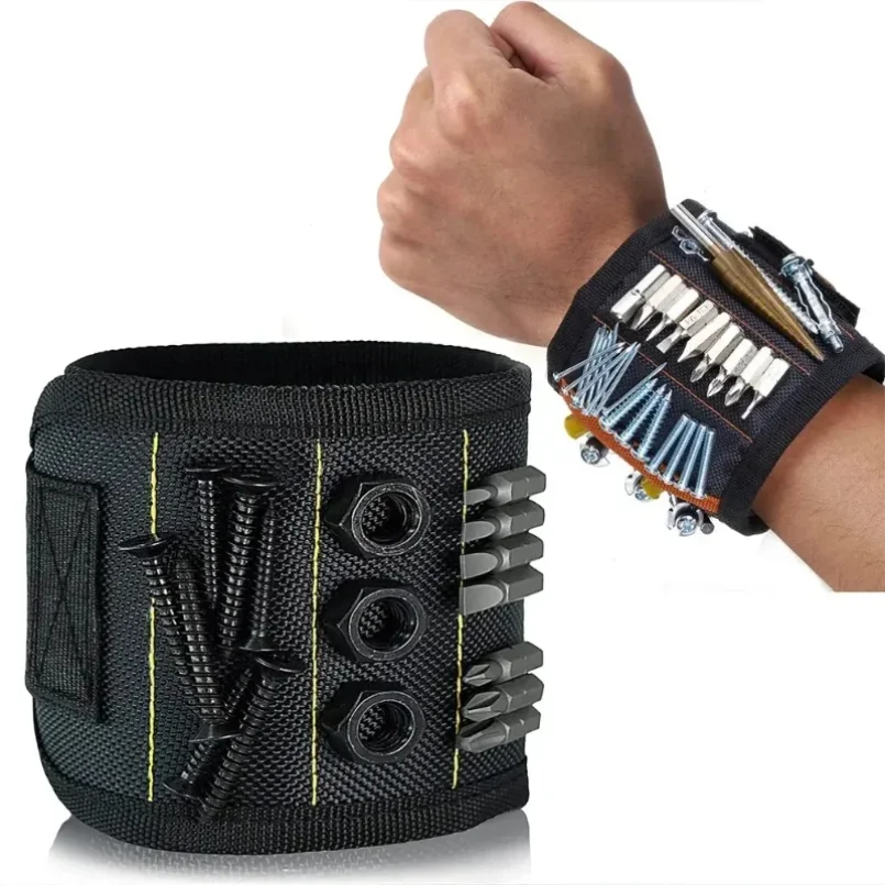 Powerful magnetic tool magnetic wristband - used to secure screws, nails, drill bits, and strong magnetic wrist tool kits parts