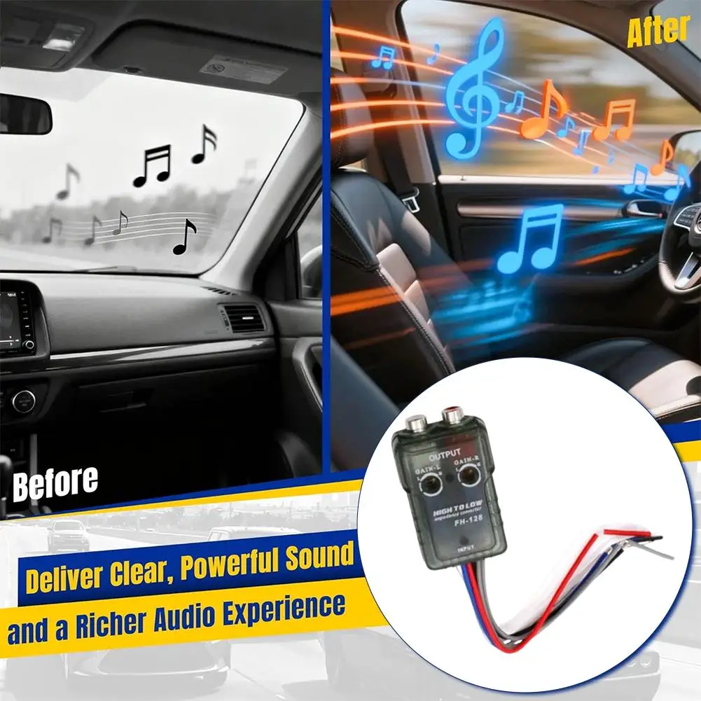 Auto Car Audio Subwoofer Adjustable High To Low Audio Converter Car Passive Two Way High To Low Frequency Conversion ﻿ - view 4
