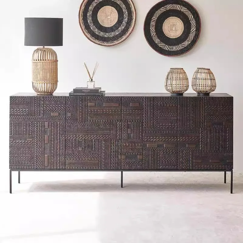 side cabinets, wall lockers, light luxury industrial style retro solid wood porch cabinets