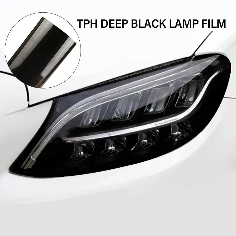 

HOT SALE Dark Black Light Blue Smoked Tph Car Lamp Film Headlight Taillight Tint Wrap Vinyl Foil Protection