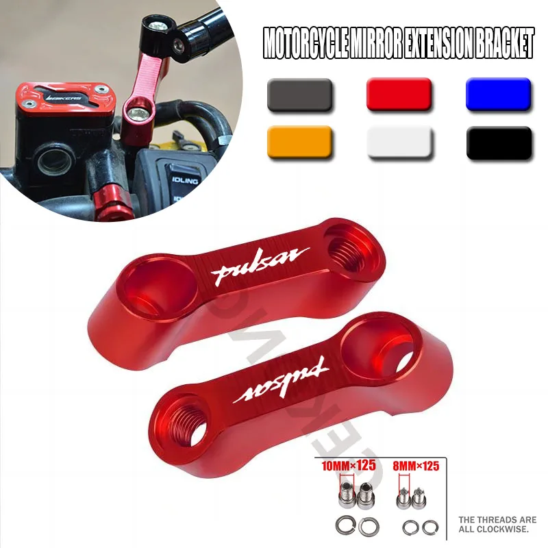 For Bajaj Dominar 400 Pulsar 200 NS 200 RS AS Moto Mirror Riser Spacers Extension Adapter Handlebar Mirrors Extender Accessories