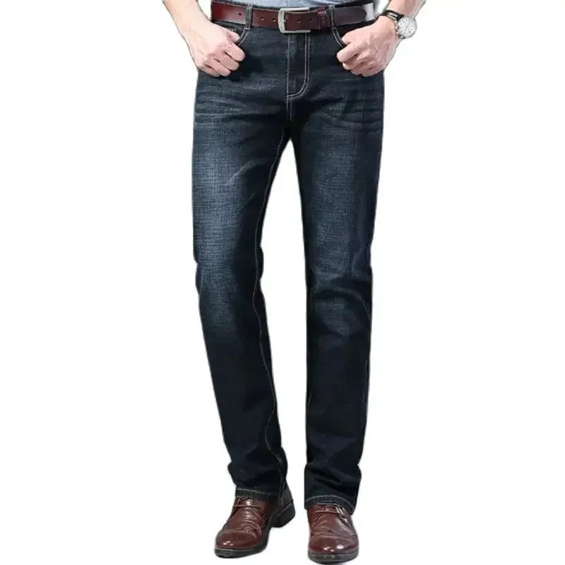 

Spring Autumn New Mens Jeans Smart Casual Denim Pants Man Fashion Comfortable Men Long Streetwear Straight Trousers Blue