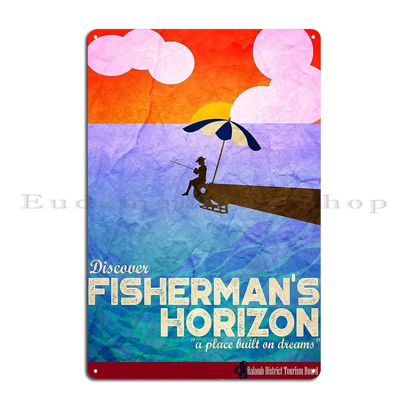 Fisherman S Horizon Ff Vintage Travel Poster Metal Sign Wall Decor Retro Club Printing Pub Mural Tin Sign Poster