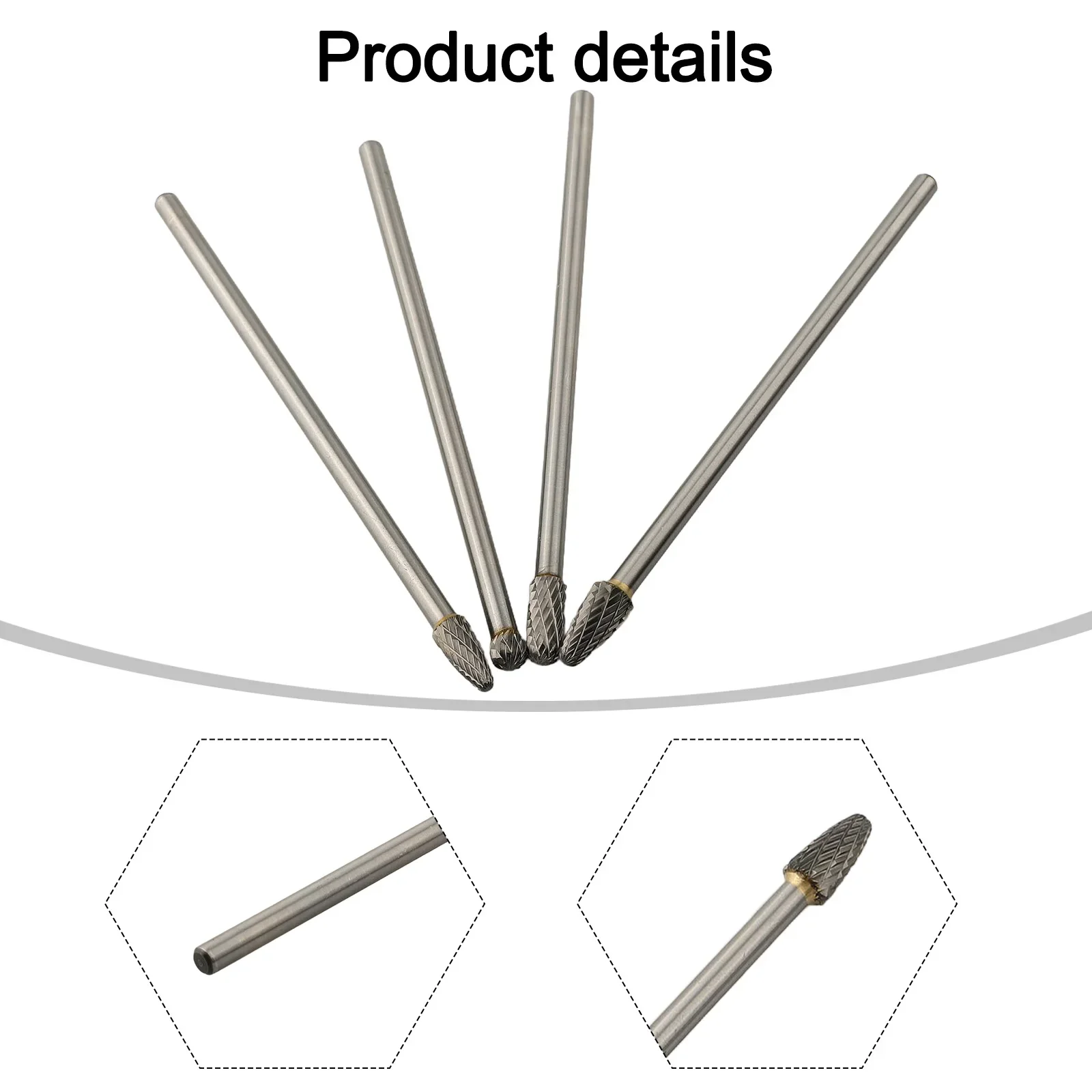 6mm Round Shank Aluminum Cylinder Head Porting Carbide Porting Kits Abrasion Resistance For Carving For Removing Material