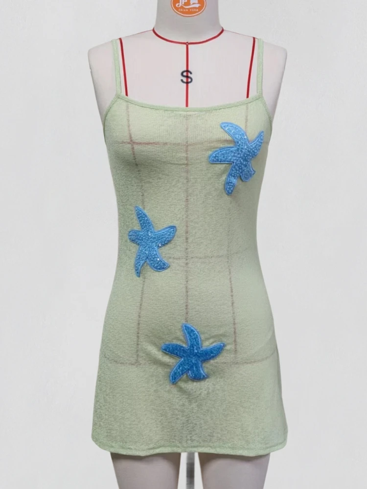 

Sexy Women Knit Beach Dress Hollow-Out Starfish Sleeveless Bikini Cover-Ups Dress Holiday Dress 2026 Summer Swimwear Beach