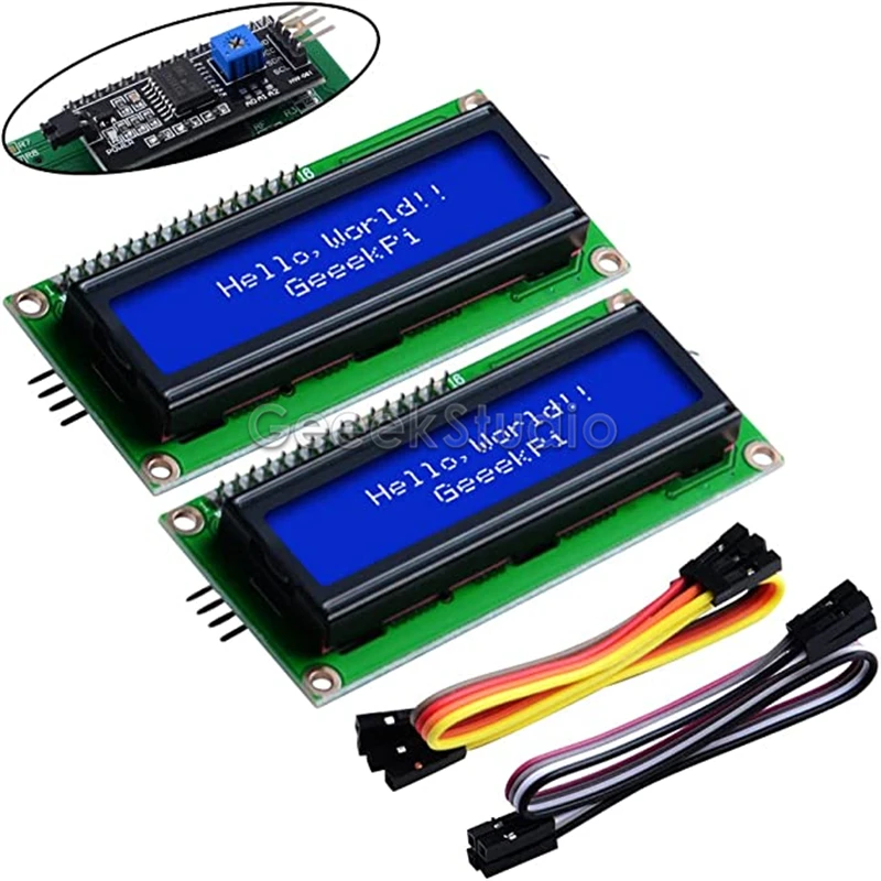 I2C 1602 Màn Hình Hiển Thị LCD Module 16X2 Nhân Vật Nối Tiếp Đèn Nền Xanh Màn Hình Cho Raspberry Pi Arduino STM32 Tự Làm Máy Làm Dự Án IoT