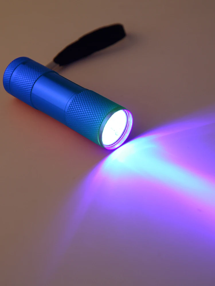 9LED Texture Camping Light lega di alluminio Mini 2W Pet rilevatore di urina lampada IPX4 impermeabile 395nm retroilluminazione strumento di illuminazione uso domestico