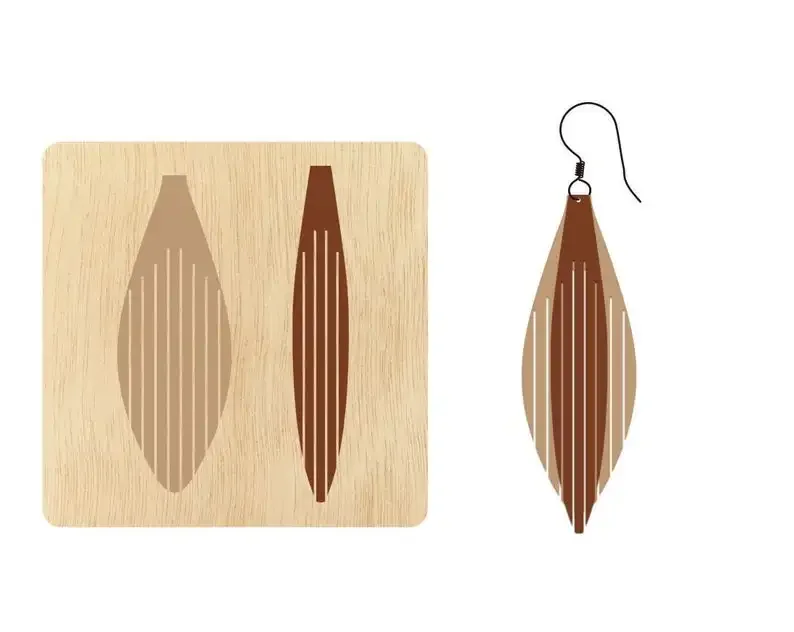 JK -Stacked Leaf Tassel Earring Cutting Die,Custom Size Leather Round Cutting Die, Round Earring Pendent Cutter, CuttingYY073