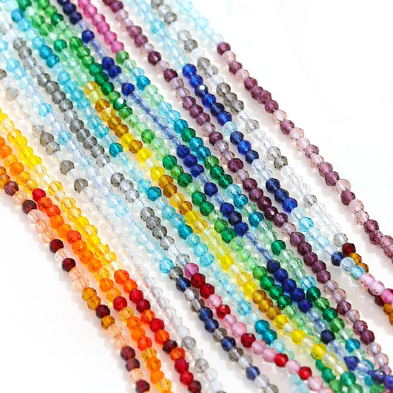 180pcs Dia 2mm Mix Color Glass Crystal Beads Lot for Bracelet Loose Spacer Beads Necklace Findings Diy Jewelry Making Findings