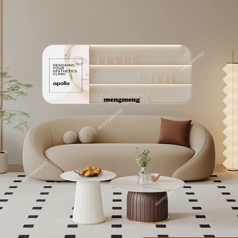 A178   Nordic Cream Style Beauty Salon Sofa Modern Minimalist Rest Area Reception Sofa Homestay High-End Office Furniture