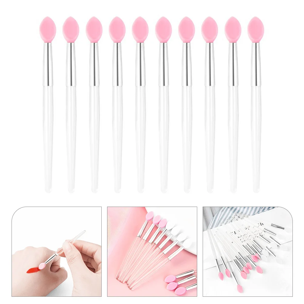 Strumento per il trucco dell'applicatore del pennello per labbra in silicone da 10 pezzi per la fodera della maschera lucida del rossetto Applicazione di pulizia rapida adatta nella borsa del portafoglio
