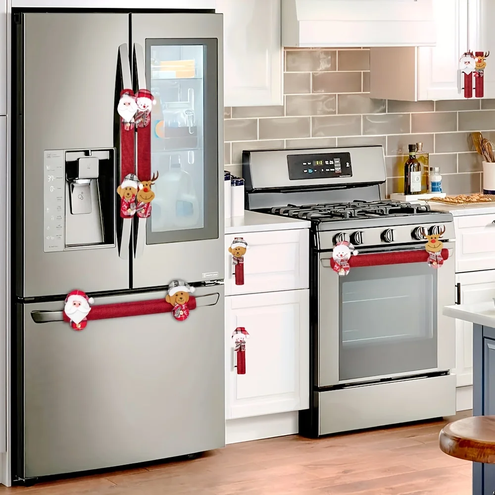 

Рождественский комплект перчаток для холодильника, ручные перчатки для дома, ручные перчатки для микроволновой печи