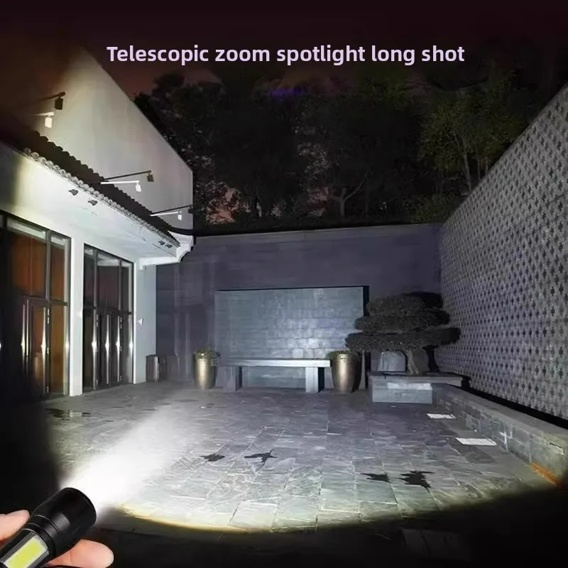 Rechargeable USB Flashlight, Super Bright Long-Range Outdoor Emergency Light, Waterproof Mini Tactical Flashlight for Home Use