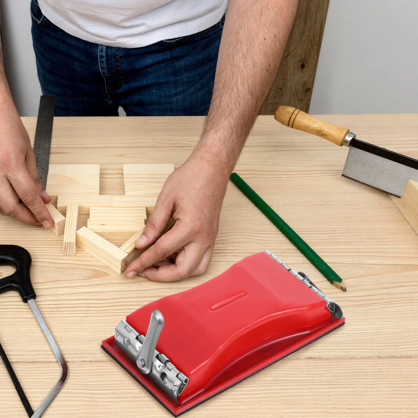 

Plastic Sandpaper Holder Efficient Sandpaper Clamp Manual Sanding Rack Woodworking Drywall Hand Sander Polishing Tool