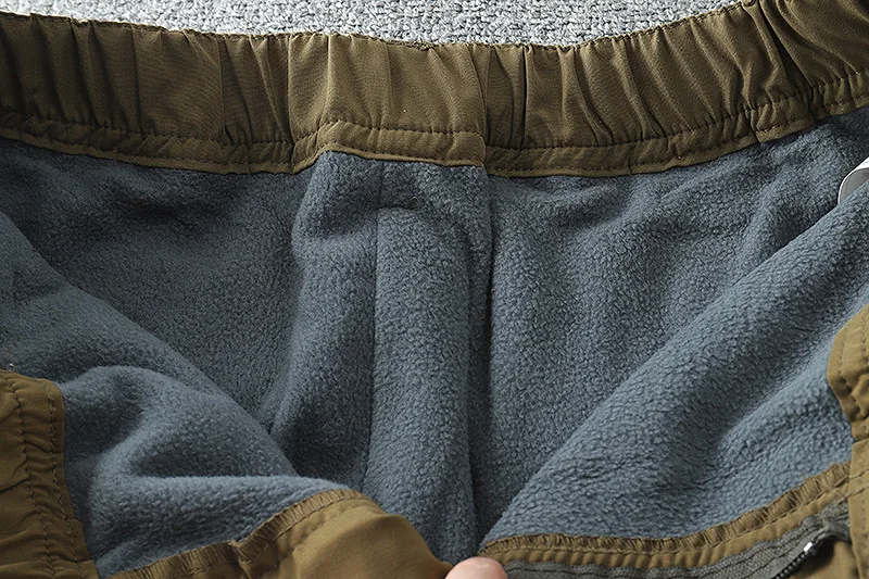 Winter Dicke Fleece Casual Hosen männer Baumwolle Taktische Baggy Cargo Hosen Doppel Schicht Warme Thermische Gerade Lange Hosen – Detail 16