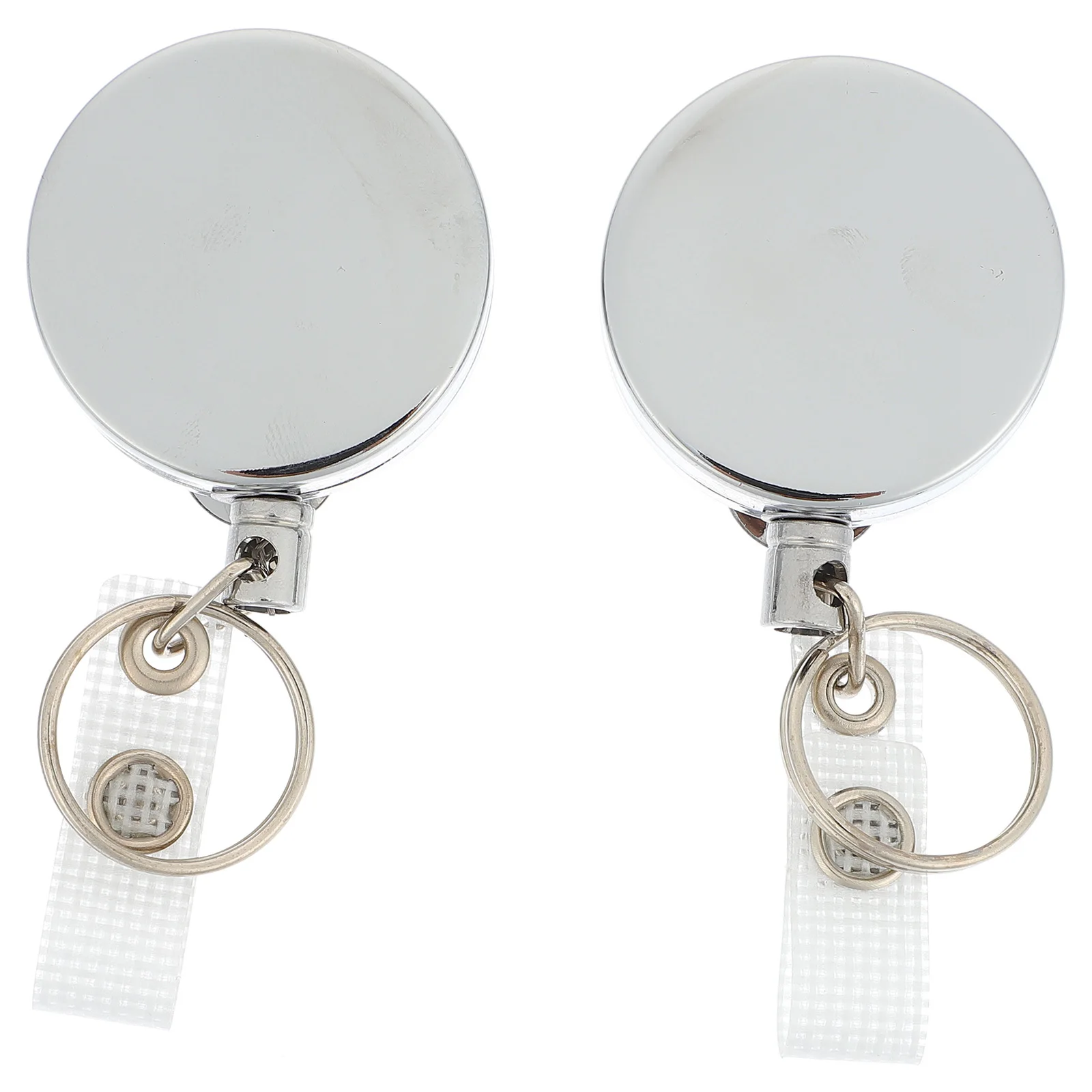 

2Pcs Metal Key Ring Retractable Badge Holder Reel Id Cards Clip Secure Badge Holder Ideal for Medical Staff School Office Use