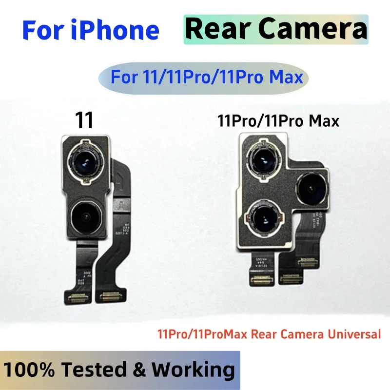 Tested Back Rear Camera Main Lens Flex Cable Camera module For iPhone 11 12 mini 13 Pro 14 15 12Pro Max Rear Camera Repair Parts