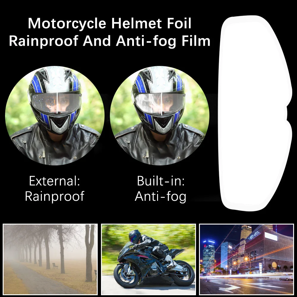 Motorcycle Helmet Waterproof Lens Film Universal Rain and Fog Protection Film Transparent Lens Sticker Helmet Anti Fog