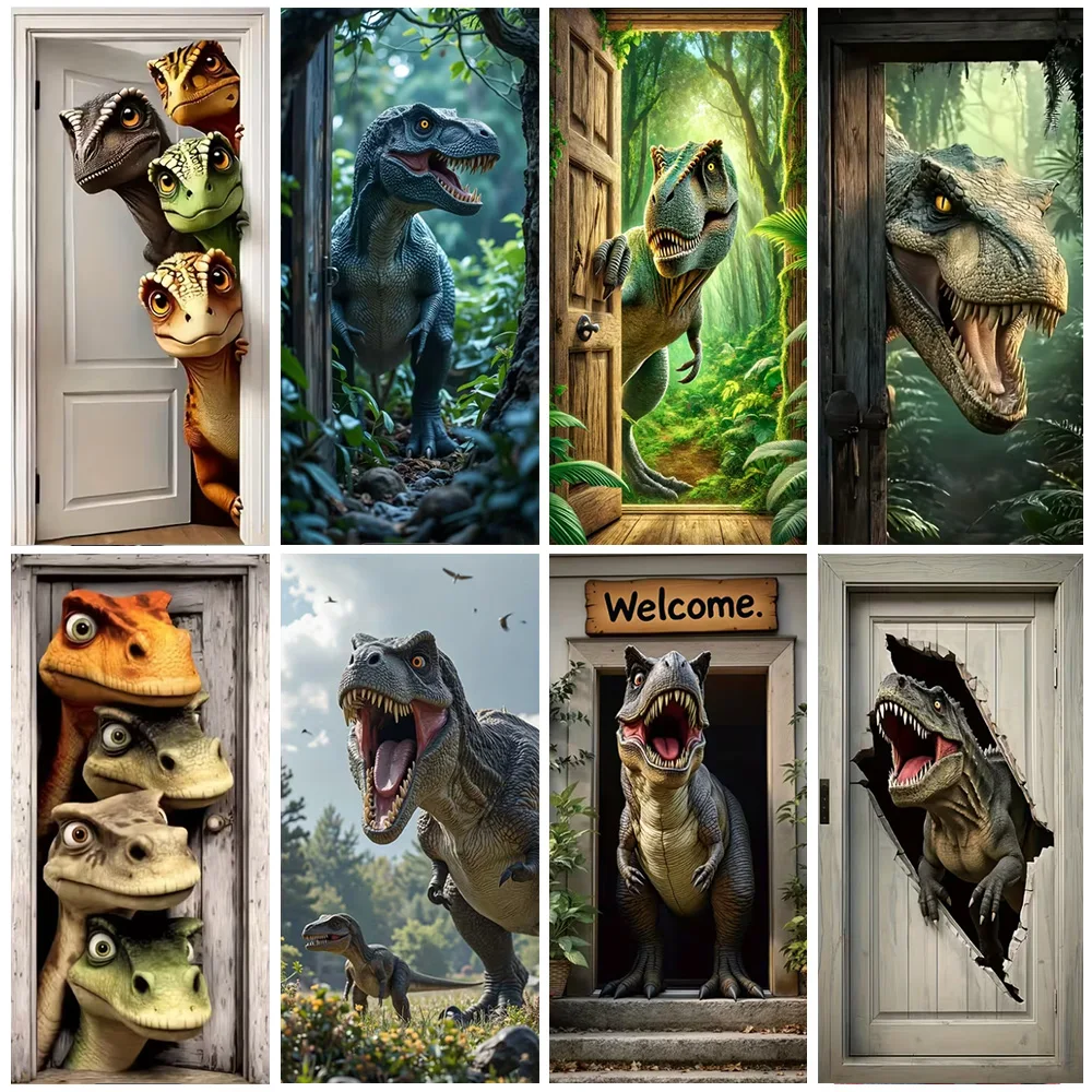 

Jurassic Dinosaur Theme Backdrops Jungle Tyrannosaurus Rex Door Banner Kid's Birthday Party Decorations Indoor/Outdoor Supplies