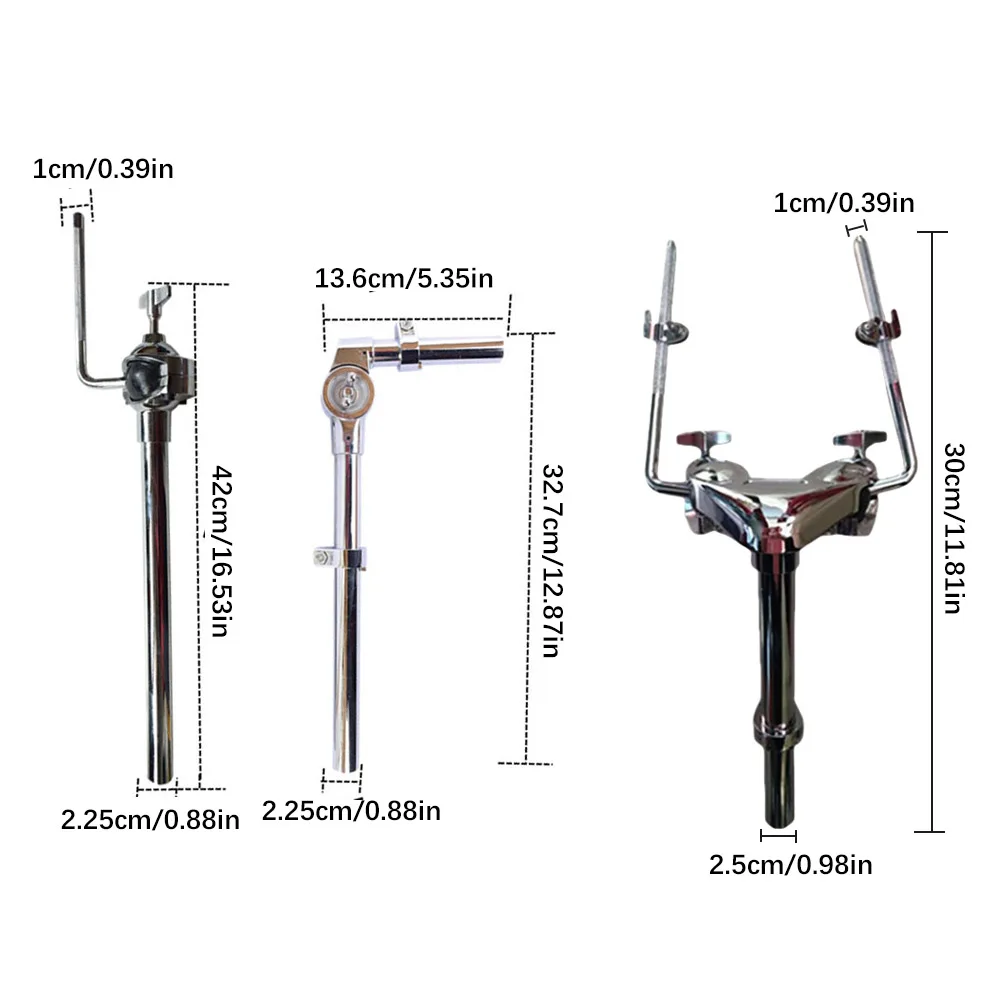 Double Tom Drum Holder Clamp , Tom Drum Stand Multi Clamp, Cymbal Rack Mount Clamp Holder Bracket