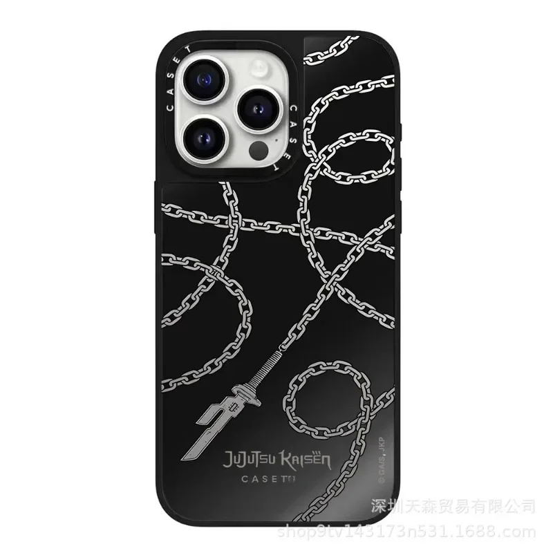 حافظة هاتف محمول Jujutsu Kaisen المشتركة مناسبة لهاتف Iphone16pro Max Apple Mirror Material مجموعة مضادة للسقوط هدية عيد ميلاد