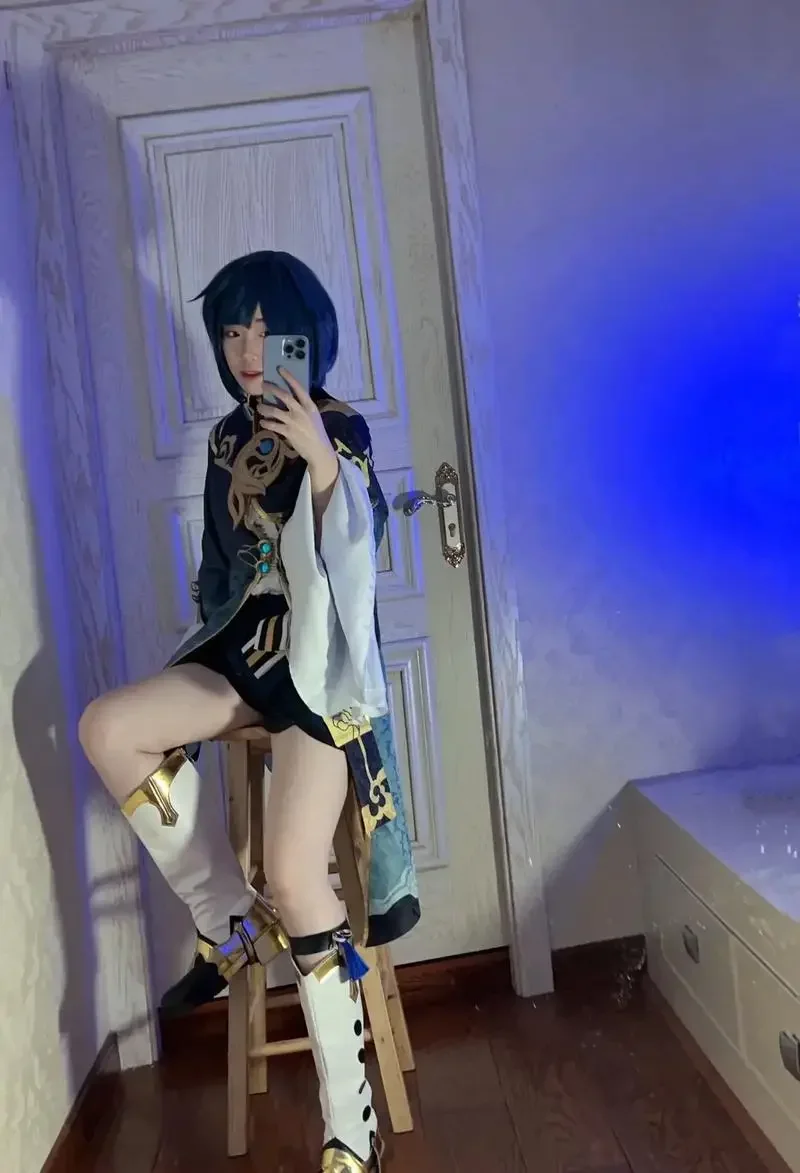 أزياء كوسبلاي جينشين إمباكت شينغ كيو التأثيرية شينغ تشيو زي رائع للهالوين زي جينشين التأثيري الباروكات زي كامل