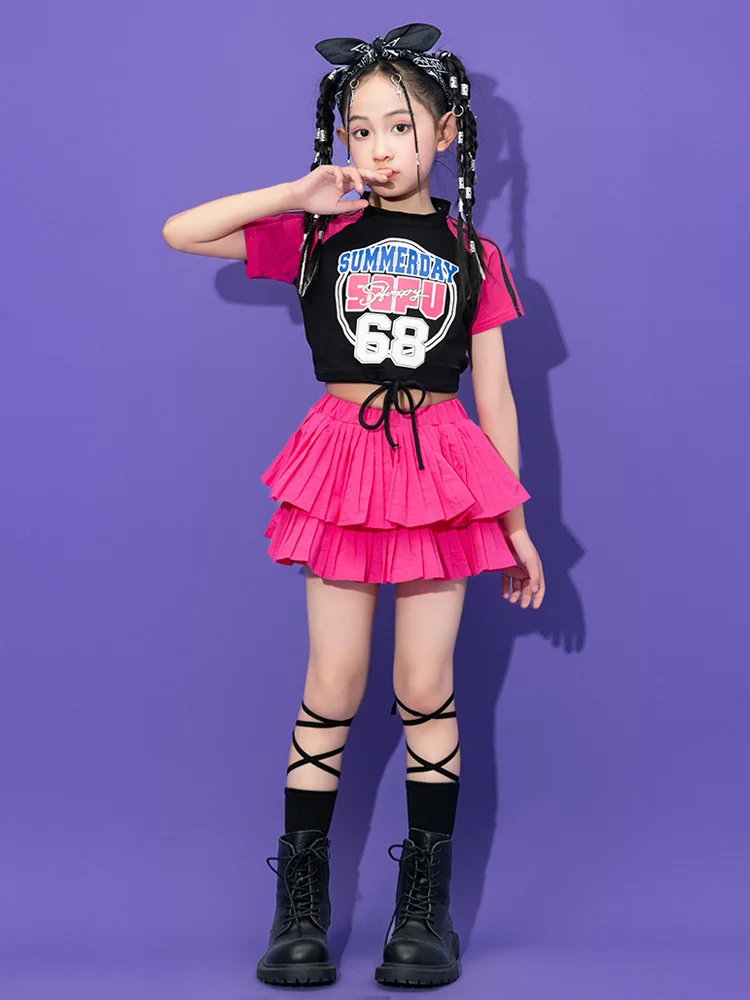 Costume de danse Hip Hop pour enfants, jaune et rouge, tenues de scène Kpop Hiphop pour filles et garçons, vêtements de spectacle de Jazz Rave