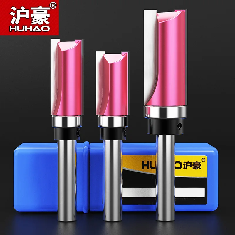 HUHAO 1PCS 1/4 1/8  1/12 Shank Cutter Router Bit Trimming Woodworking Milling Cutter Dual Blades