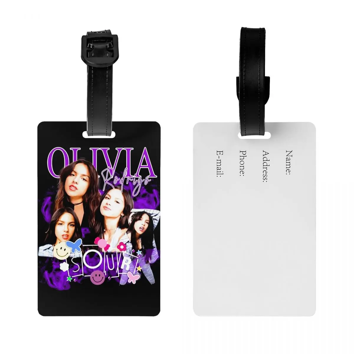 Custom Olivia Guts Sour World Tour 2024 Luggage Tag for Suitcases American Singer Songwriters Privacy Cover Name ID Card