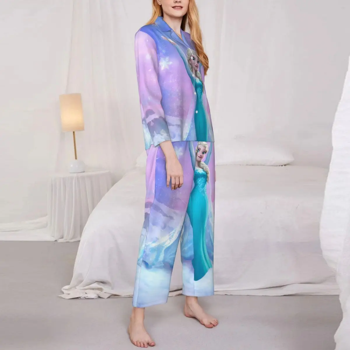 Frozen Women's Pajamas Set 2 Piece Set For Women Casual Long sleeve Suit