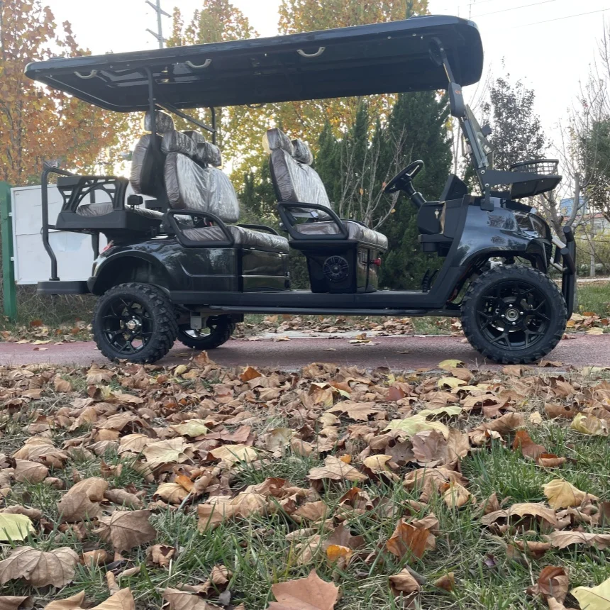 Cheap 6 Person Electric Golf Cart For Sale With Golf Bag Straps And Basket New Energy Electric Golf Cart Scenic Sightseeing Car