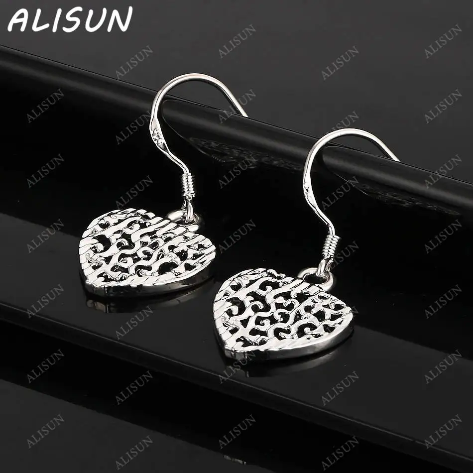 

ALISUN 925 Sterling Silver Hearts Earrings Drop Earrings For Women Anniversary Gift Popular Wild Fashion Romantic Jewelry