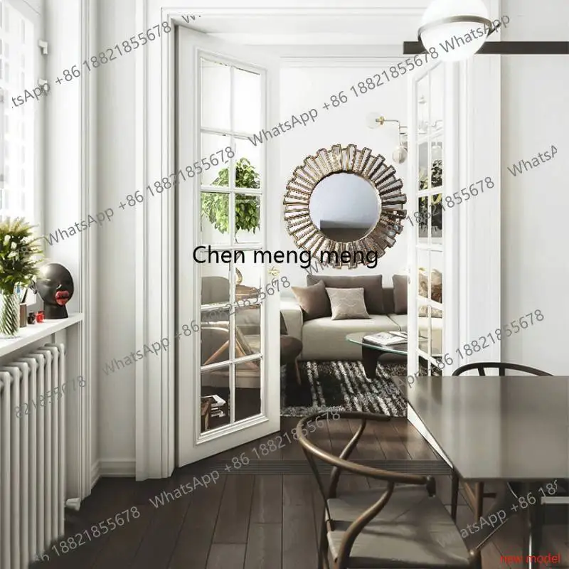 Murale Universal Mirror Round Living Room Quality Lights Aesthetic Vanity Wall Art Decor Luxury Gold Espejos Para Pared Miroir