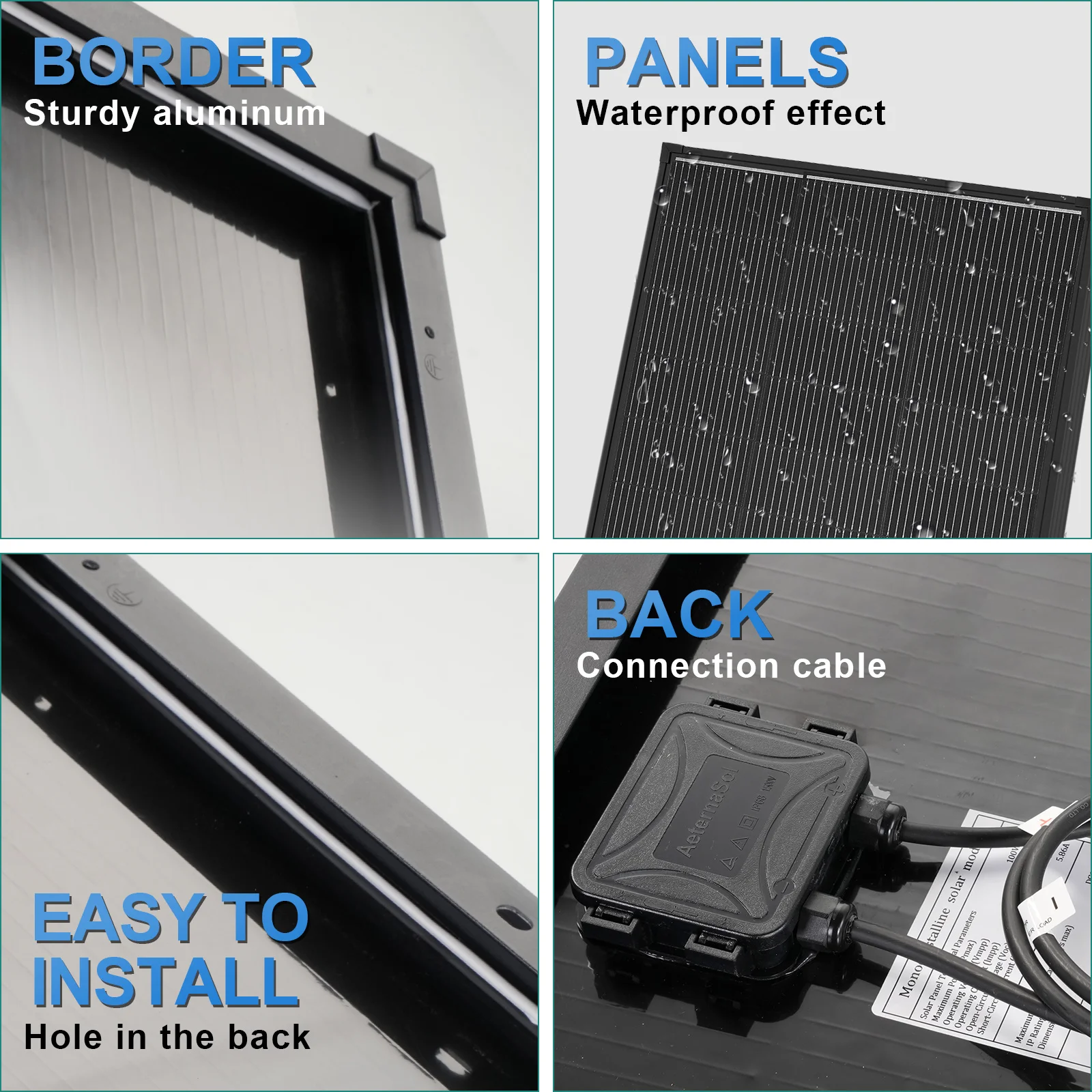 Off-Grid 200W 12V Solar Panel 18BB N-Type A+ Grade PV Module 25% Cell Efficiency IP68 Junction Box for Boat RV Camper Rooftop Household - view 4