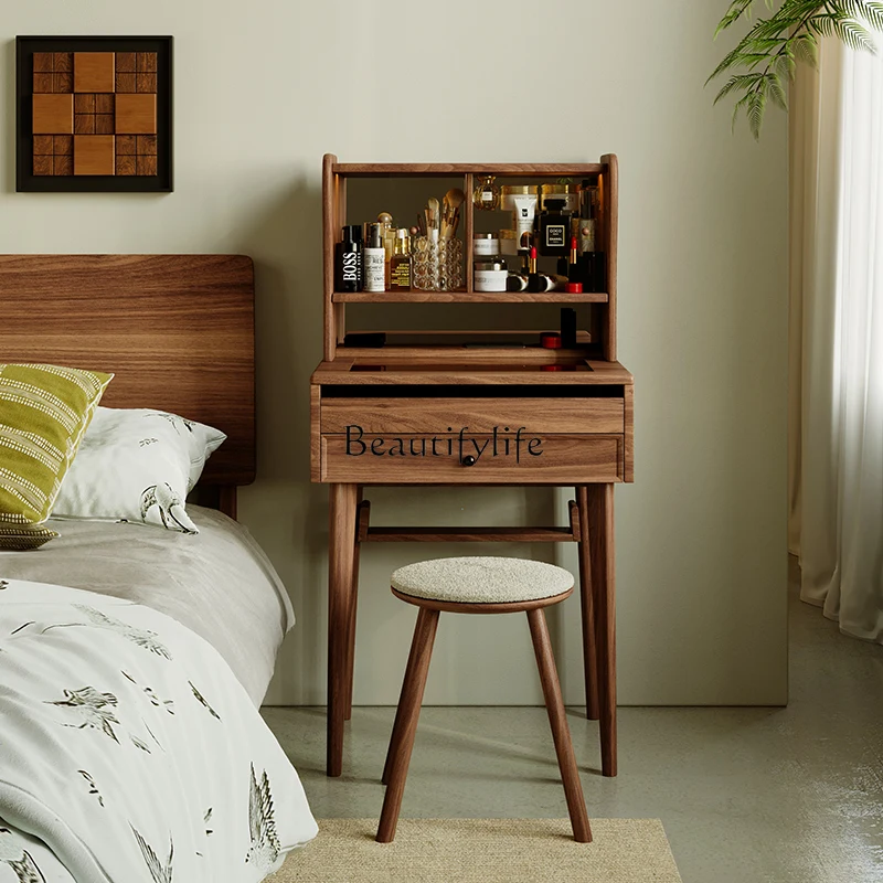 

Black walnut antique dresser small apartment bedroom small bedside makeup table