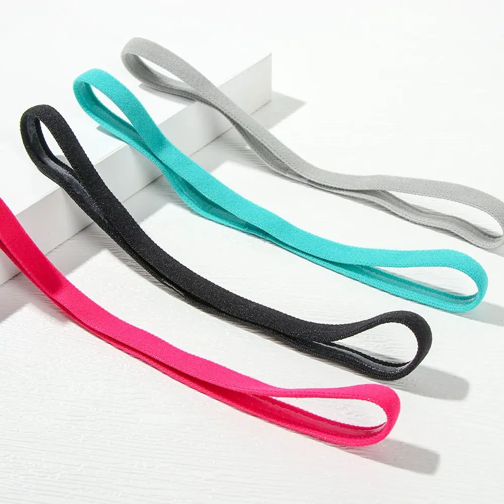 Women Men Stretch Candy Color Head Wrap Elastic Headband Sport Anti-slip Yoga Hair Bands